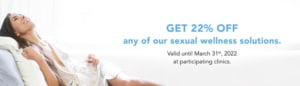 22% off our sexual health and incontinence solutions
