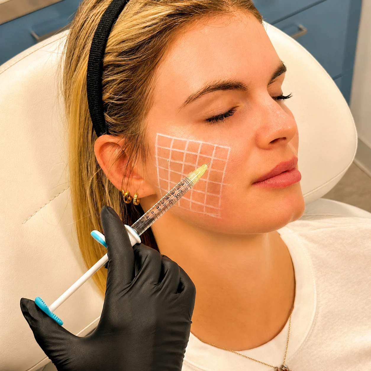 Skin booster injections being administered to improve skin quality, hydration, texture, and natural glow.